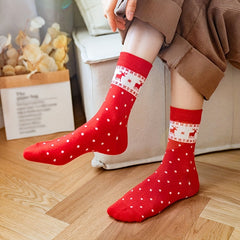 5 Pairs Christmas Print Socks Women's Stockings & Hosiery