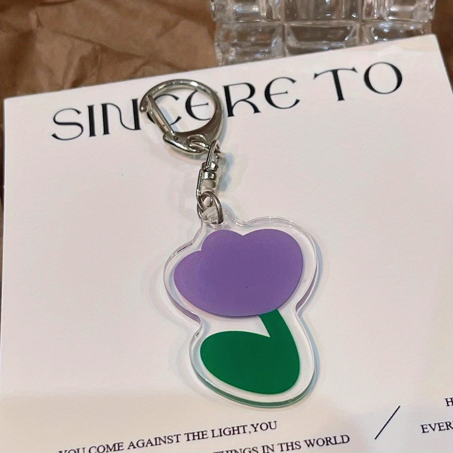 Acrylic Keychain For Girls Double Sided Transparent Student Bag Accessories
