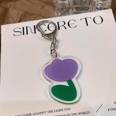 Acrylic Keychain For Girls Double Sided Transparent Student Bag Accessories