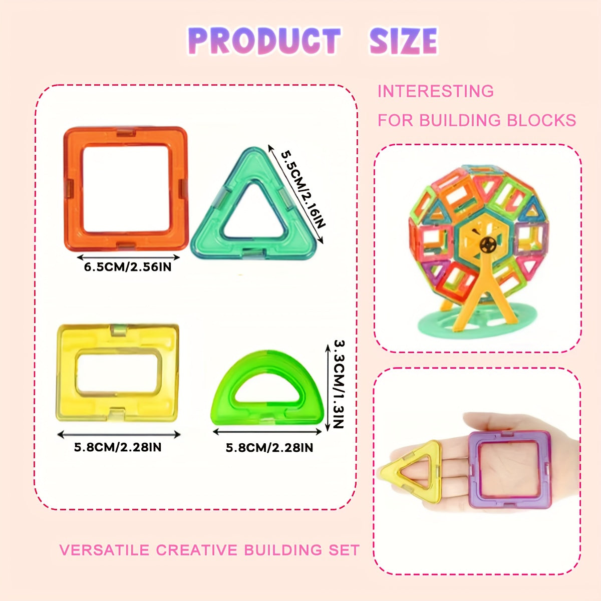 Magnetic Building Blocks Set Large Size Creative Construction Toys