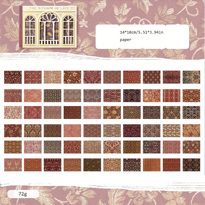 60pcs European Retro Pattern Series Journal Decoration Paper