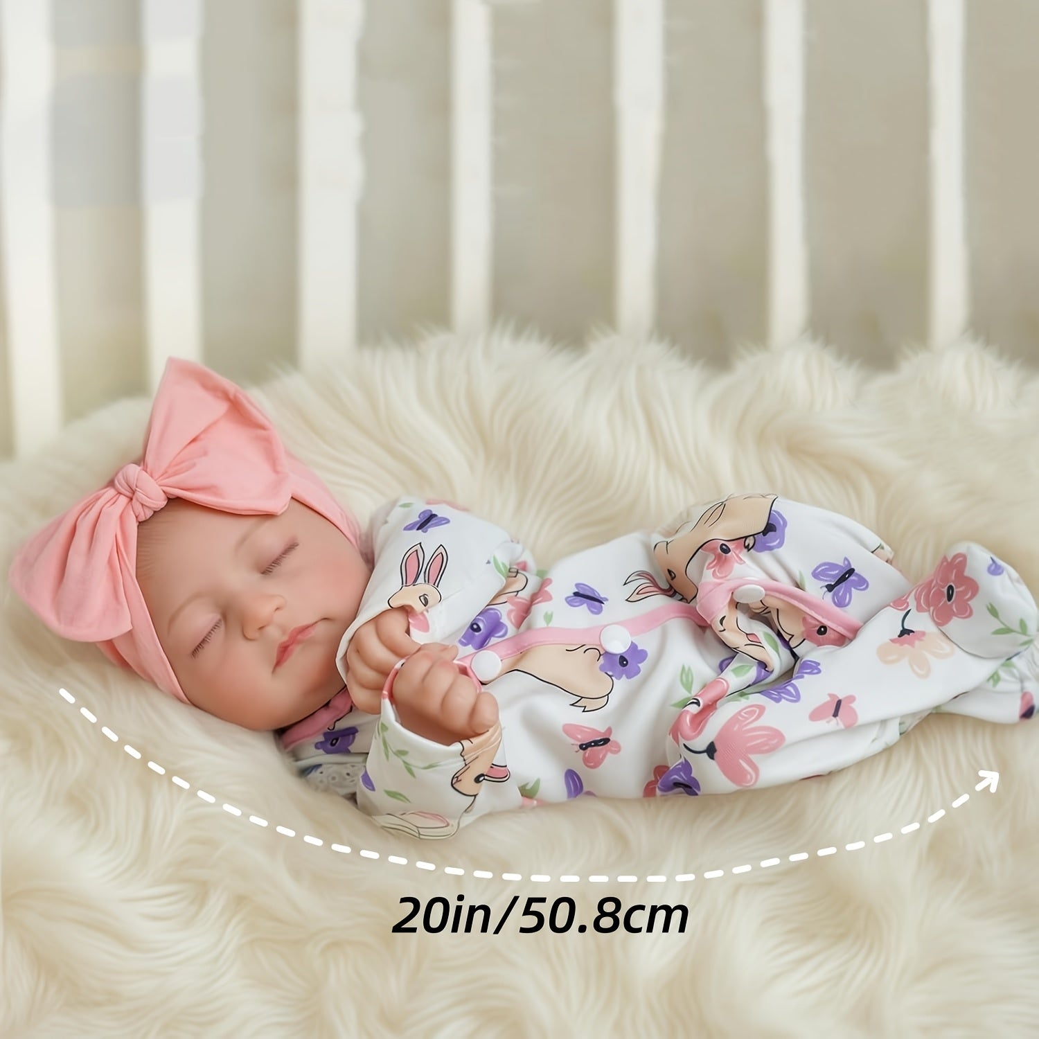20 Inch Reborn Youngsters Doll Soft Vinyl Lifelike Doll with Pink Onesie
