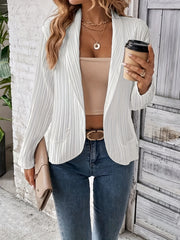 Ribbed Long Sleeve Shawl Collar Blazer