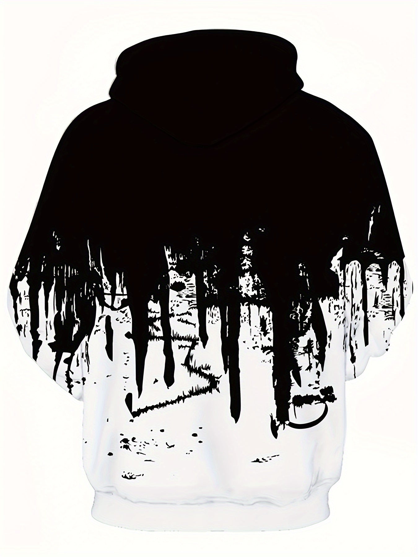 Graffiti Print Hoodies Men Graphic Hoodie Kangaroo Pocket Loose Pullover
