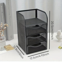 4 Tier Grid Desktop Organizer Metal Divider Drawer Organizer Stationery