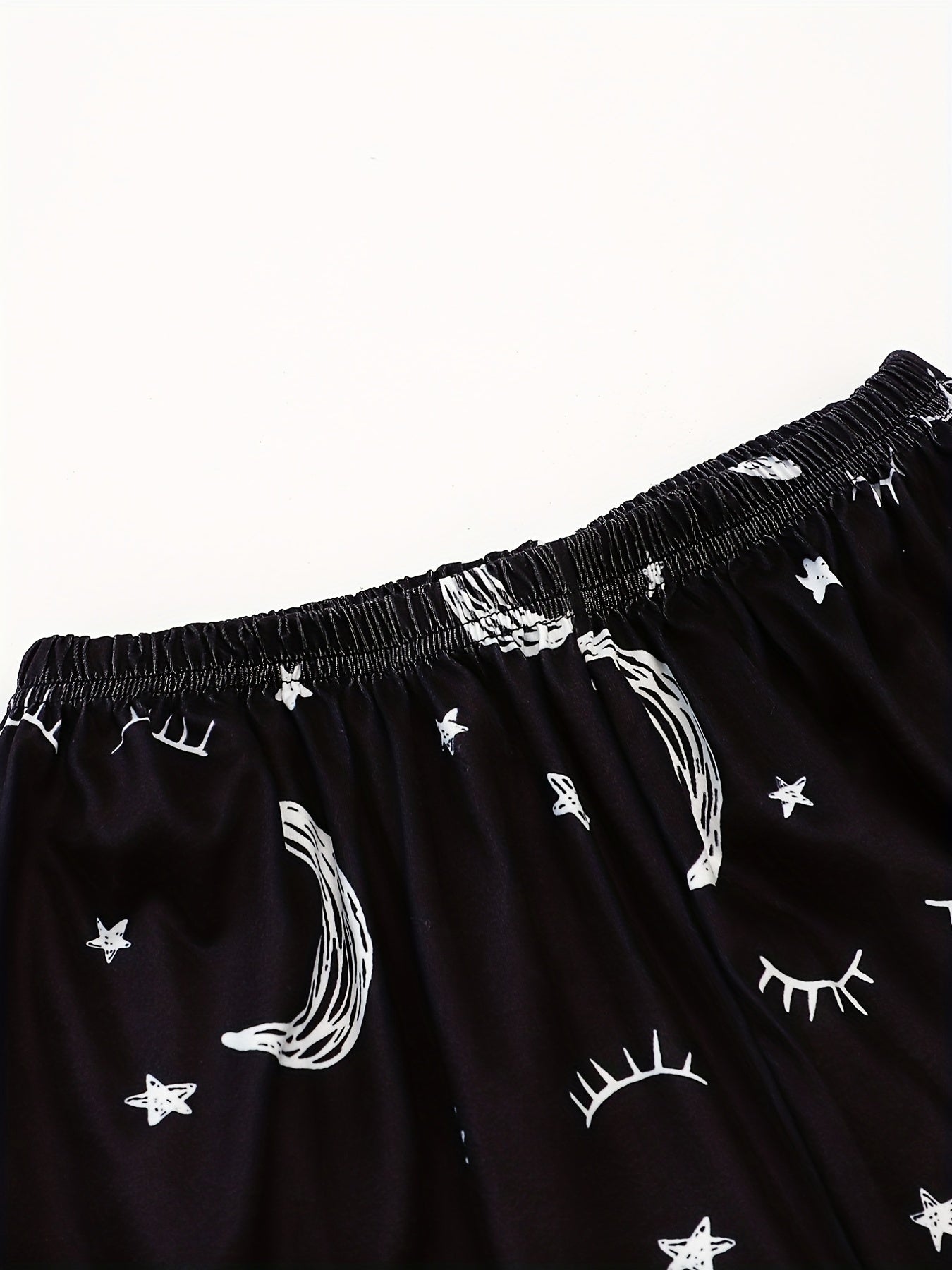 Starry Print Sleep Bottoms & Elastic Waistband Shorts Women's Loungewear