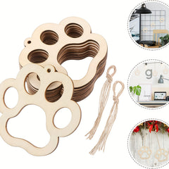 10pcs DIY Pet Paw Wooden Discs Create Your Own Crafts