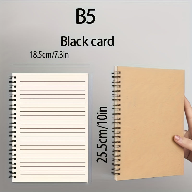 B5 Notebook 60 Sheets Khaki Hardcover for Travel Diary Meeting Notes