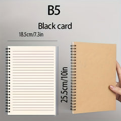 B5 Notebook 60 Sheets Khaki Hardcover for Travel Diary Meeting Notes