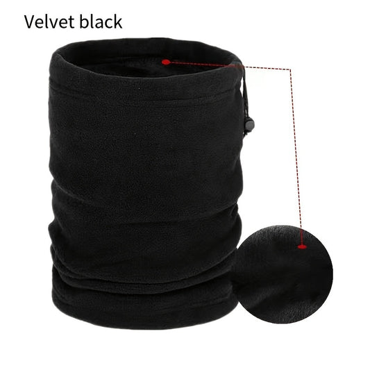 Polar Fleece Neck Cover With Drawstring Adjustable Elastic - Warm & Cold Proof