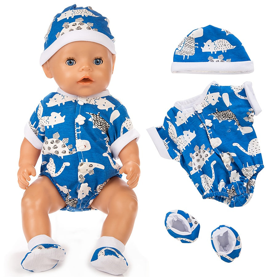 Youngsters Dinosaur Flamingo Doll Clothes Doll Onesie Set