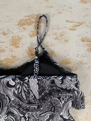 Paisley Print Cami Tops Bikini Set High Stretch Plus Size Modest
