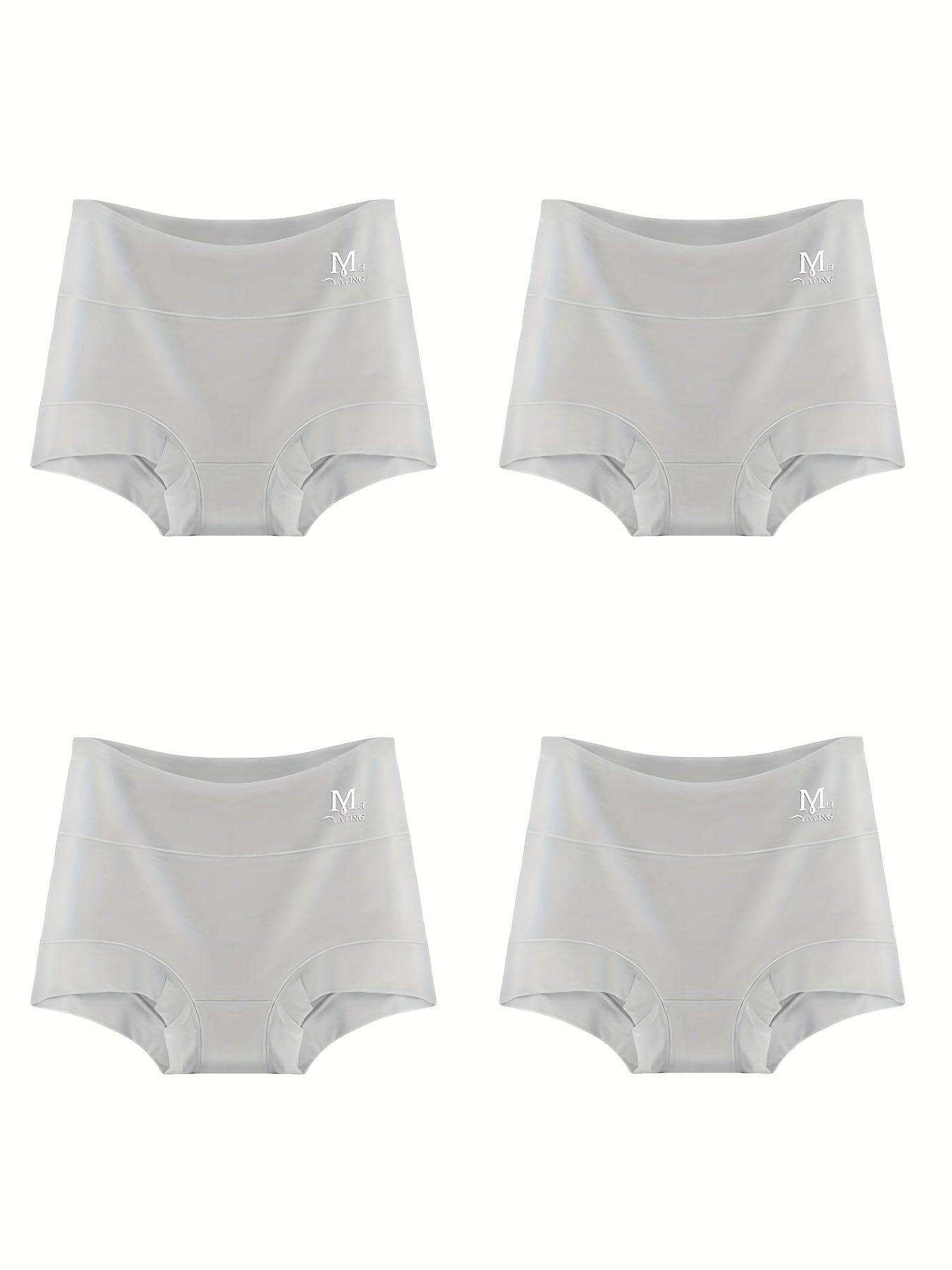 4 Pack Plus Size Basic Boyshorts Women's Plus High Rise Tummy Control Boyshorts