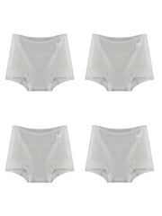 4 Pack Plus Size Basic Boyshorts Women's Plus High Rise Tummy Control Boyshorts