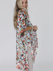 Boho Kimono Open Front Split Cover Up Kimono