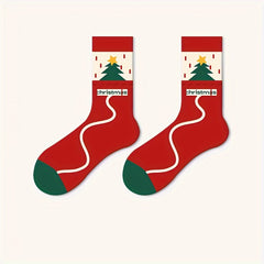 Christmas Cartoon Crew Socks - Year Socks