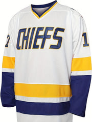 Men's Vintage Ice Hockey Jersey Long Sleeve V Neck Sweatshirt