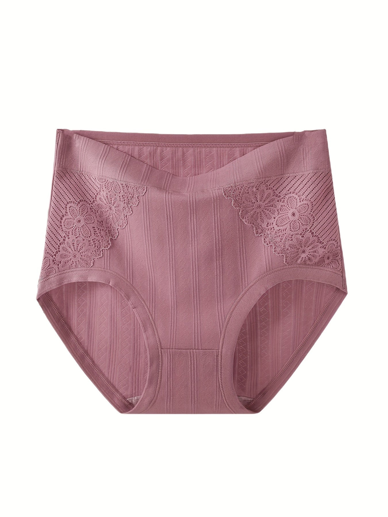 5 Pack Plus Size Lace Ribbed Underwear Set for Women