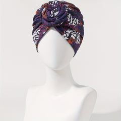 Flower Print Turban Beanie Pre Tied Head Wrap Women Chemo Cap