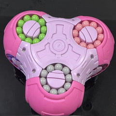 Magic Bean Cube Puzzle 3D Rotating Bead Brain Teaser Intermediate Skill Level