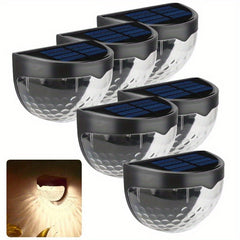 6pcs Solar Staircase Lights Waterproof Wall Lights for Outdoor Garden Patio