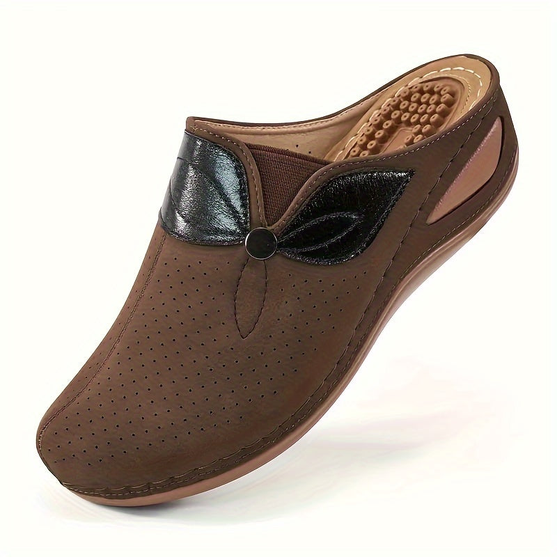 Mesh Breathable Sports Sandals Faux Leather Slippers Non Slip Beach Slides