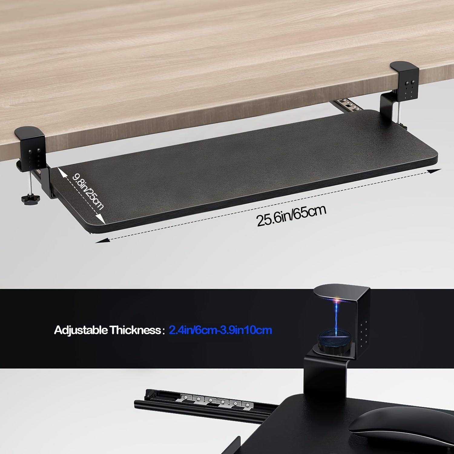Adjustable Under Desk Keyboard Tray