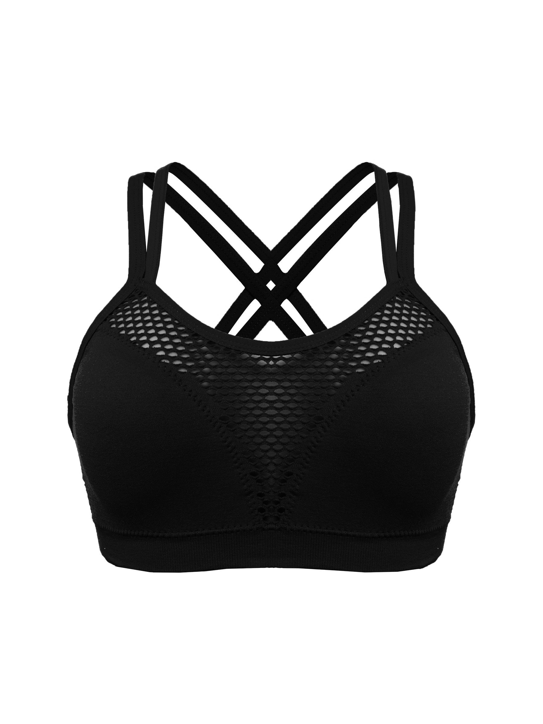 5pcs Stretch Hollow Criss Cross Sports Bra for Women