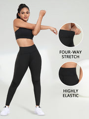3pcs High Waist Yoga Leggings Fitness Pants, Comfortable Stretchy