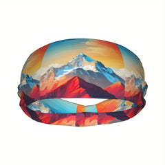 Mountain Landscape Sports Headband Sweat Wicking Breathable Non Slip