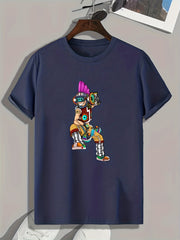 Anime Print Men's Graphic T-shirt Casual Comfy Tees For Summer