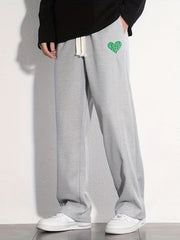Clover Heart Pattern Loose Fit Drawstring Pants
