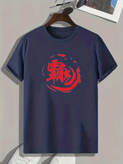 Chinese Print Men's Graphic T shirt Casual Comfy Tees For Summer