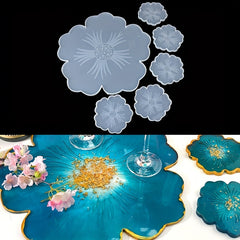 6pcs Silicone Sakura Tea Tray Coaster Mold for DIY Epoxy Resin Molds