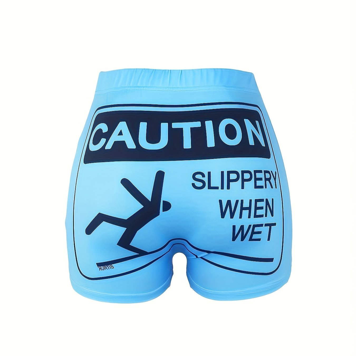 Funny Slogan Print Skinny Shorts