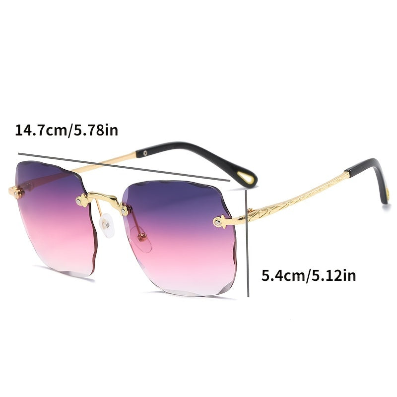 Oversized Square Frame Polarized Sunglasses Gradient Lenses