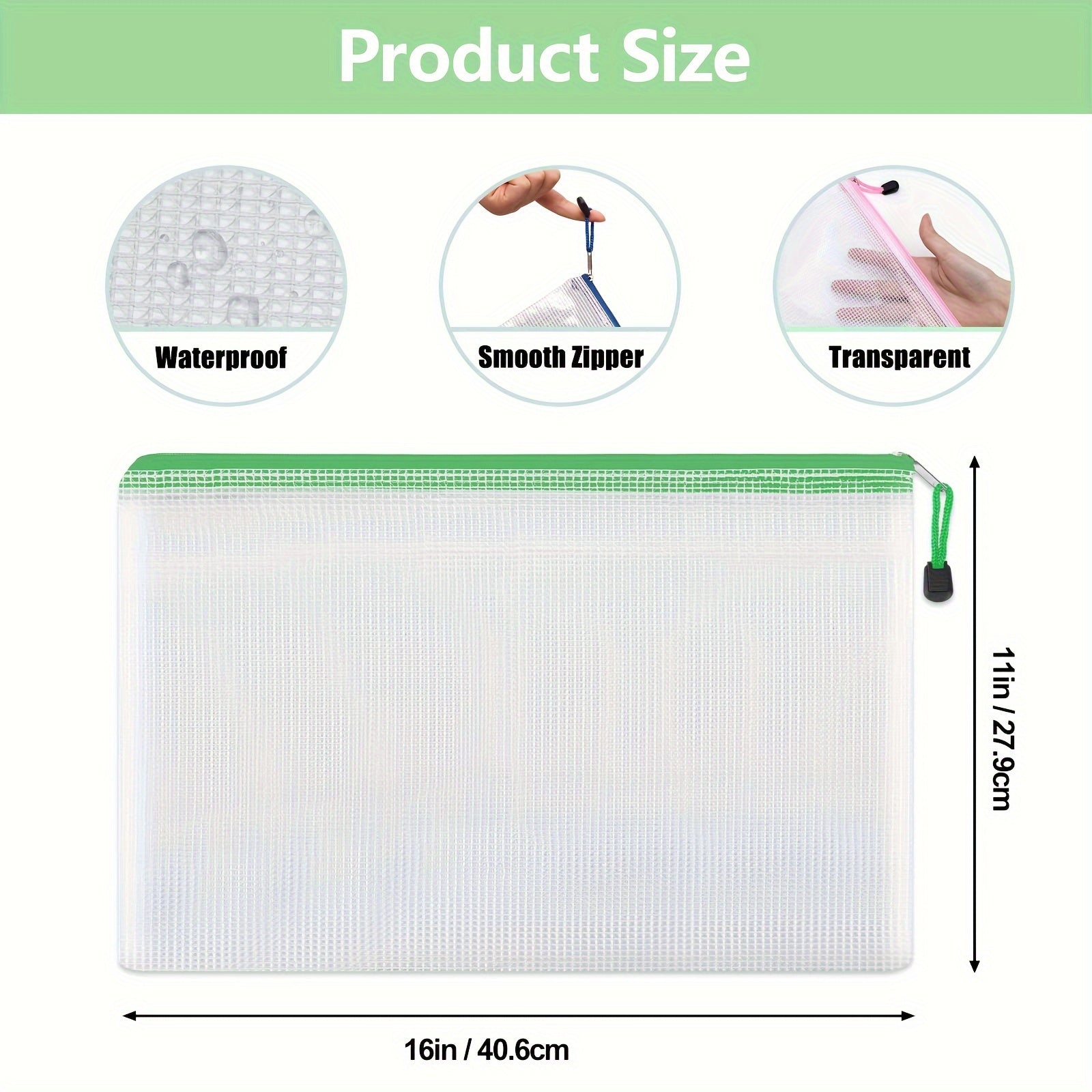 36 Mesh Zipper Pouches for Organizing - 12 Colors Storage Bag Zipper File Bag