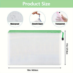 36 Mesh Zipper Pouches for Organizing - 12 Colors Storage Bag Zipper File Bag