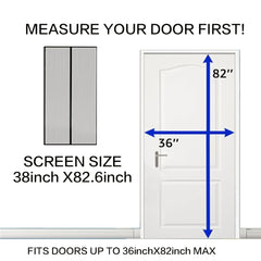 Magnetic Screen Door 38 x 83 - Keep Bugs Out, Pets & Kids In