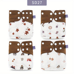 Elinfant 4pcs Reusable Waterproof Baby Cloth Diaper
