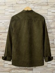 Men's Button Up Long Sleeve Shirt For Spring Fall
