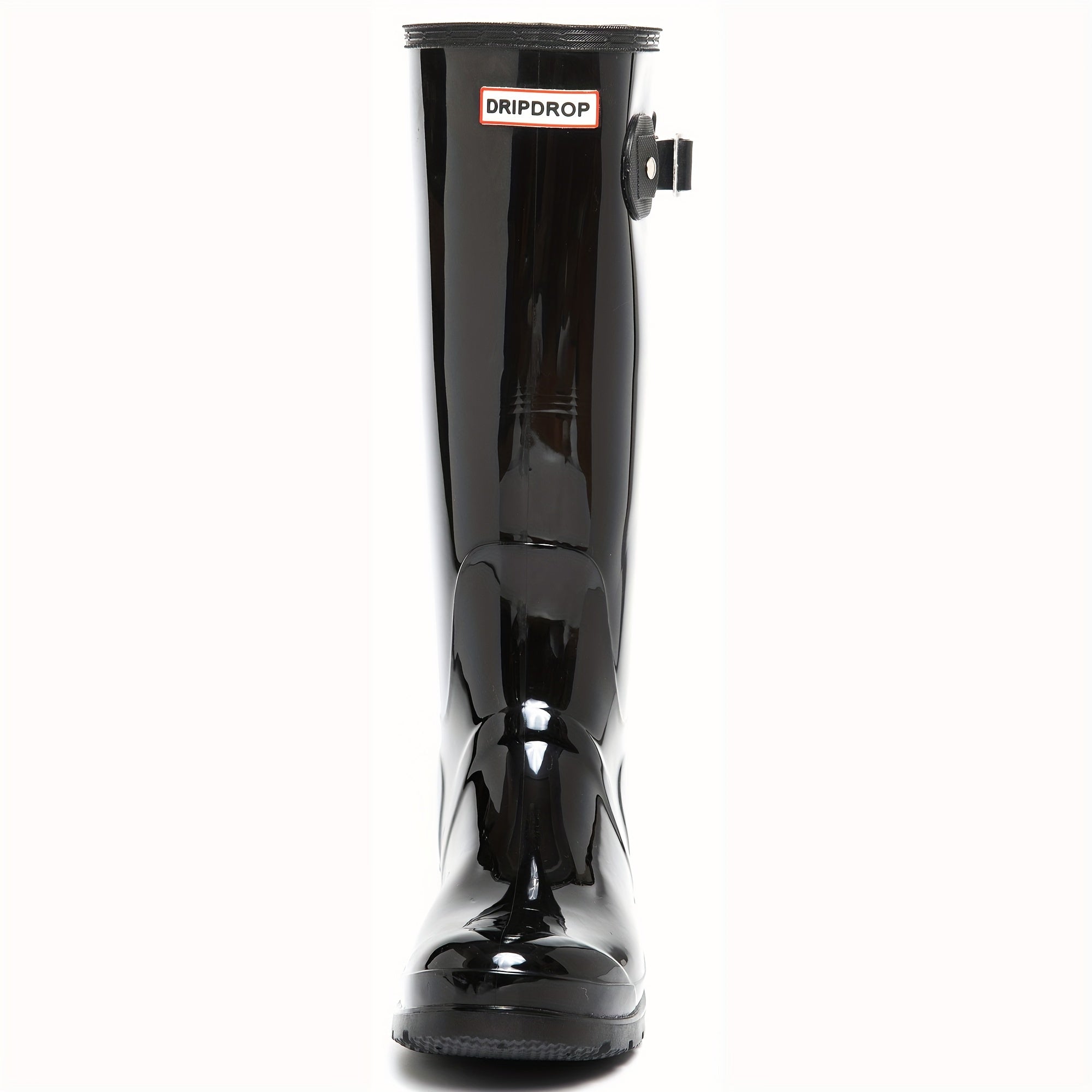 Reflective Waterproof PVC Round Toe Flat Rain Boots Lightweight Comfortable