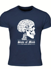 Men's State Of Mind Print T shirt Casual Comfy Tee for Summer