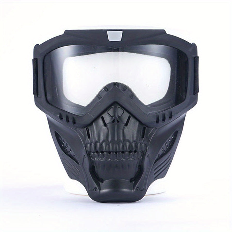 Detachable Skull Goggle Mask Protective Glasses Adjustable Face Shield