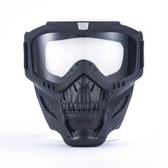 Detachable Skull Goggle Mask Protective Glasses Adjustable Face Shield