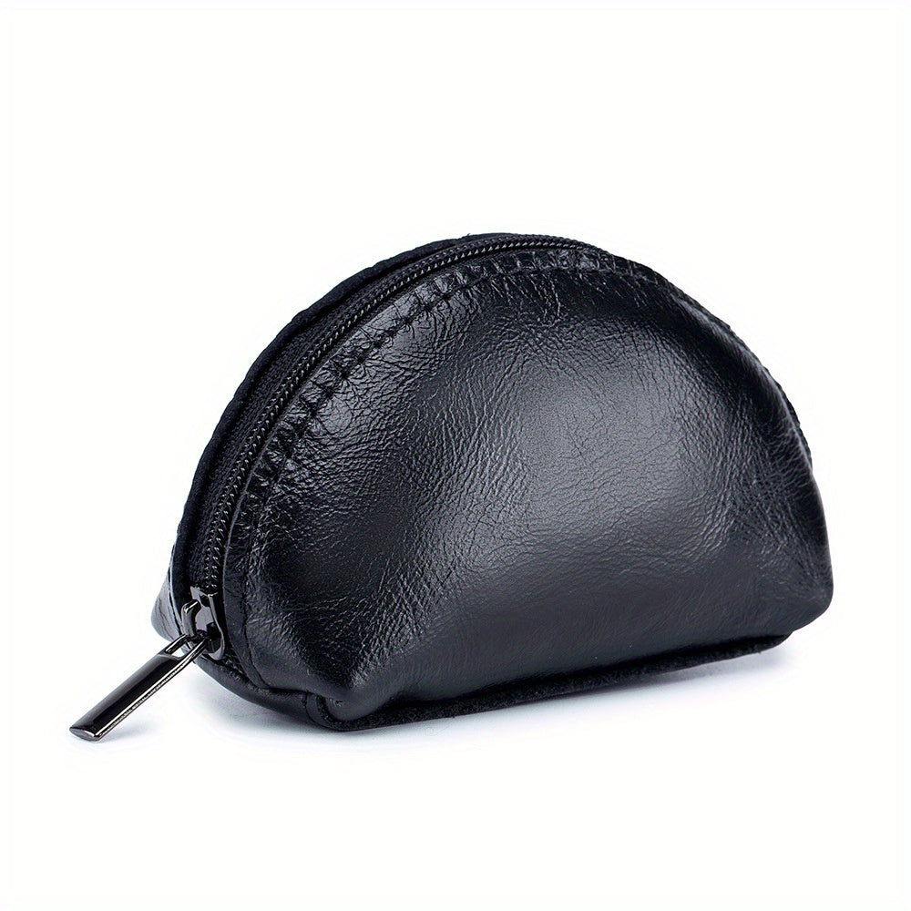 Small Leather Coin Purse Zipper Storage Bag