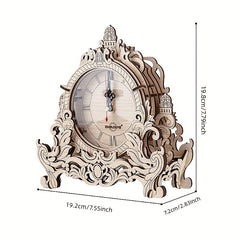 Wooden Clock 3D Puzzle Model Handcrafted Puzzle Toy Gift