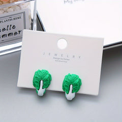 Cartoon Vegetables and Flower Ear Clips for Girls