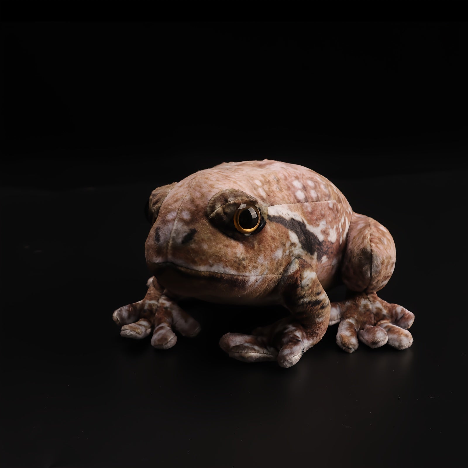 Realistic Plush Toad Soft Toy Brown & Frog Orange Eyes 6.69in