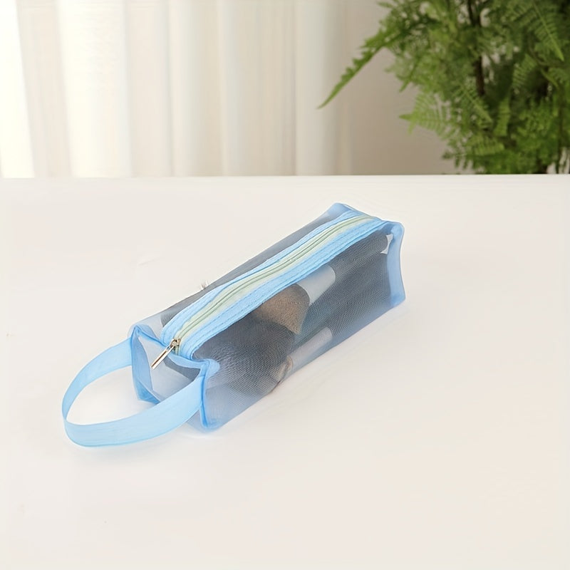 Clear Mesh Makeup Brush Bag with Zipper